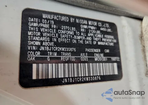 2019 Nissan Rogue Sport S z USA, uszkodzony, nr VIN JN1BJ1CR2KW330876